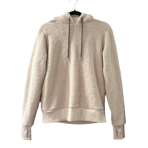Athleta Tugga Sherpa Teddy Bear Hoodie Color Natural Beige Cream Women SP Sport - Picture 2 of 16
